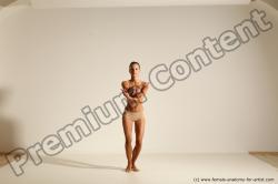 Underwear Gymnastic poses Woman White Moving poses Slim long blond Dynamic poses Academic